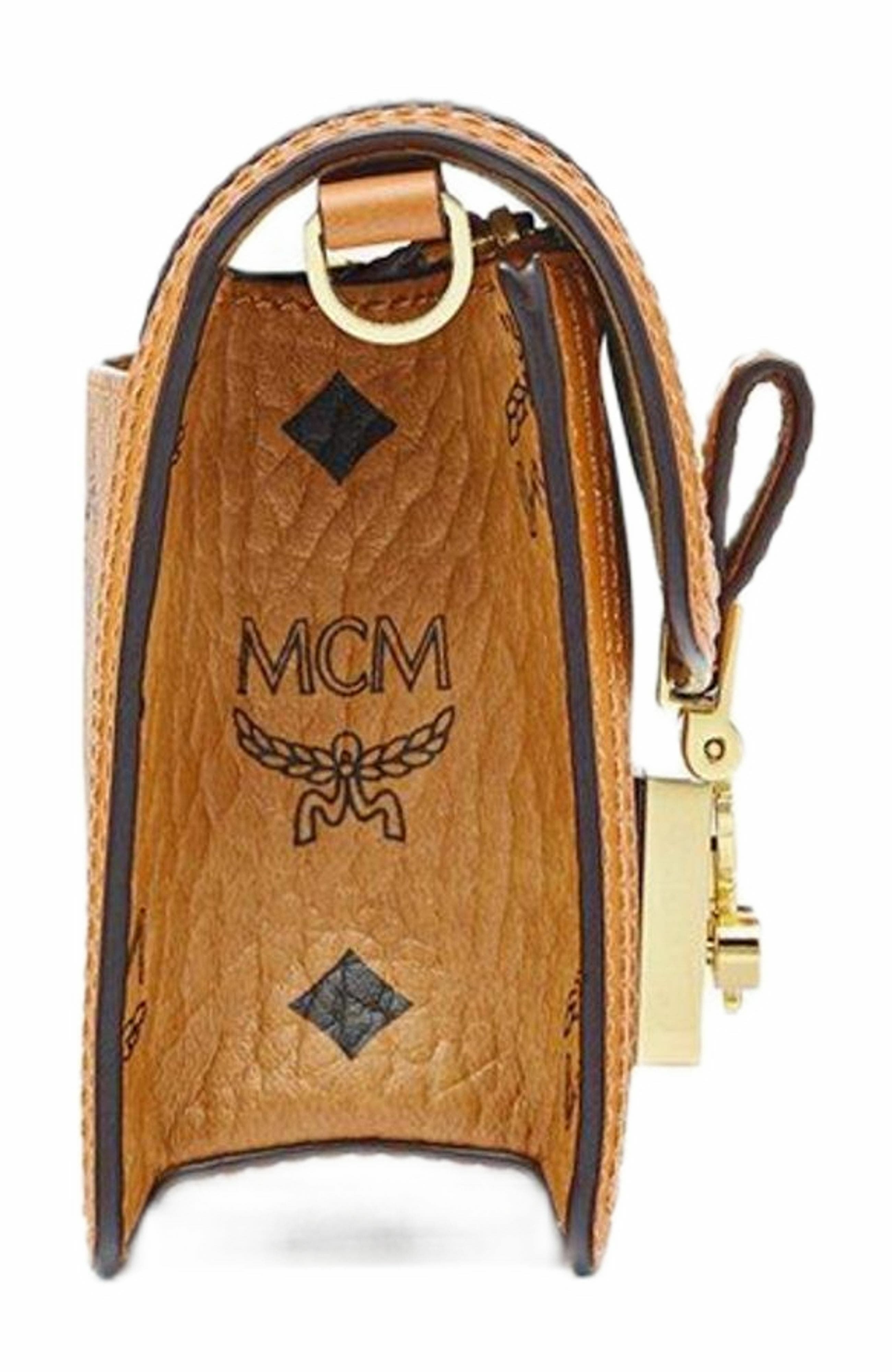 MCM Tracy Crossbody in Visetos, Alternate, color, Cognac