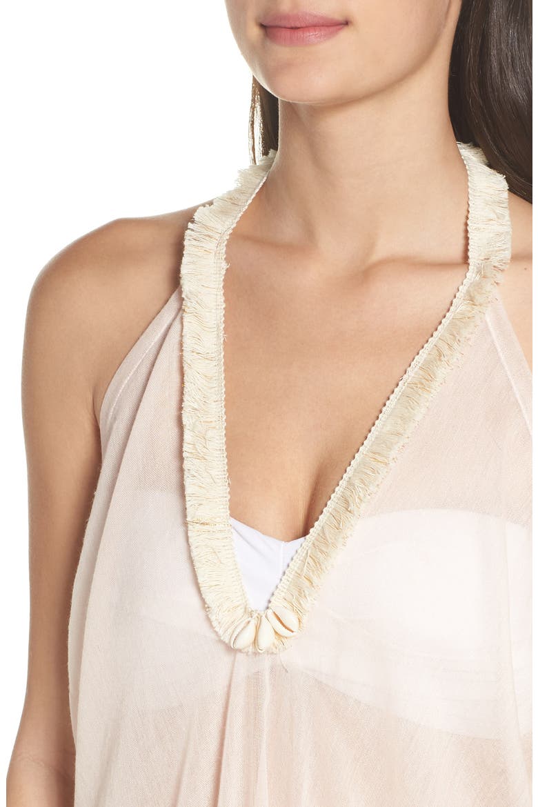 Halter Cover-Up Dress, Alternate, color, CORAL