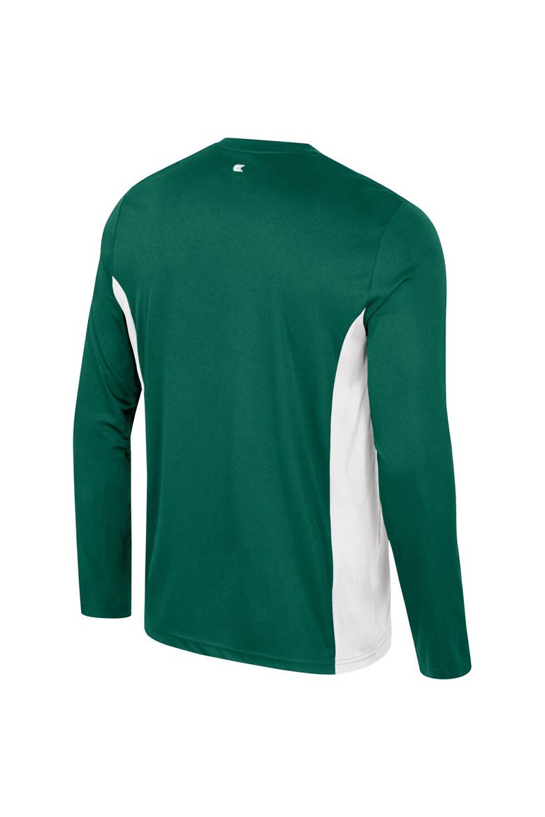 Men's Colosseum Green Michigan State Spartans Warm Up Long Sleeve T-Shirt, Alternate, color, Green