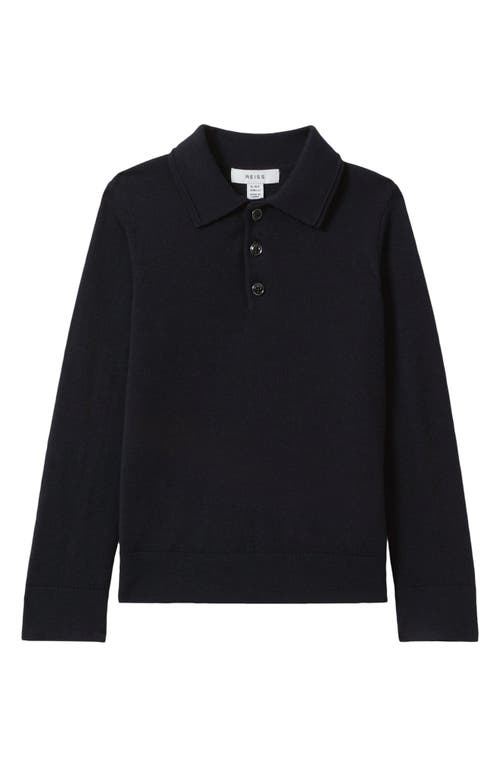 Reiss Trafford Long-sleeve Collared Wool Jumper 3-14 Years In Black