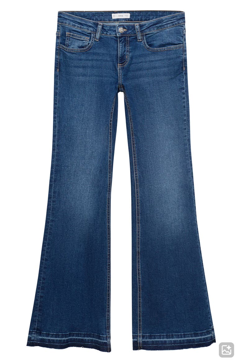 Release Hem Low Rise Flare Jeans, Alternate, color, DARK BLUE