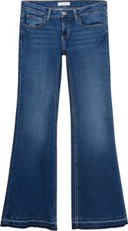 MANGO TEEN Release Hem Low Rise Flare Jeans