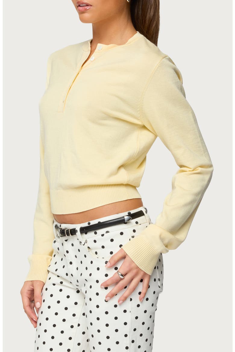 Yolana Henley Sweater, Alternate, color, YELLOW