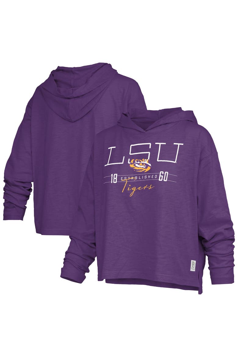 Women's Pressbox  Purple LSU Tigers Castillo Slub Waist Length Long Sleeve Hooded T-Shirt, Main, color, Purple