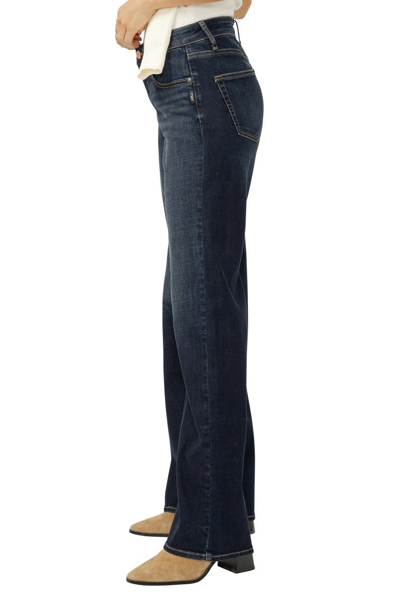 Silver Jeans Co. Suki Curvy Mid Rise Wide Leg Jeans, Alternate, color, Hollen
