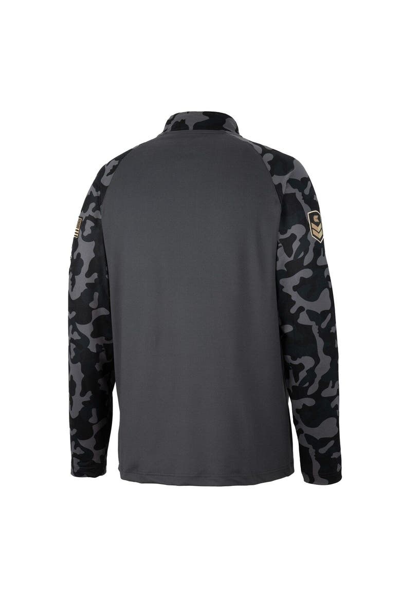 Men's Colosseum Charcoal Iowa State Cyclones OHT Military Appreciation Long Range Raglan Quarter-Zip Jacket, Alternate, color, Charcoal