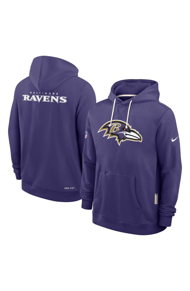 Nike Men's Nike Purple Baltimore Ravens Sideline Initial Home Performance Pullover Hoodie, Alternate, color, Purple
