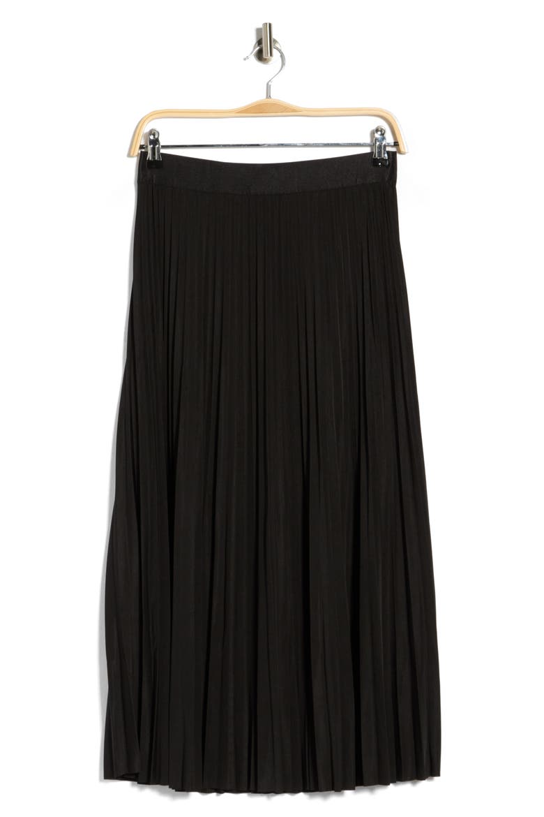 Pleated Maxi Skirt, Alternate, color, BLACK