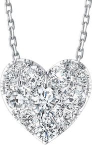 Bliss Diamond 3/4Ct Diamond Heart Pendant 14k Gold 18" Necklace
