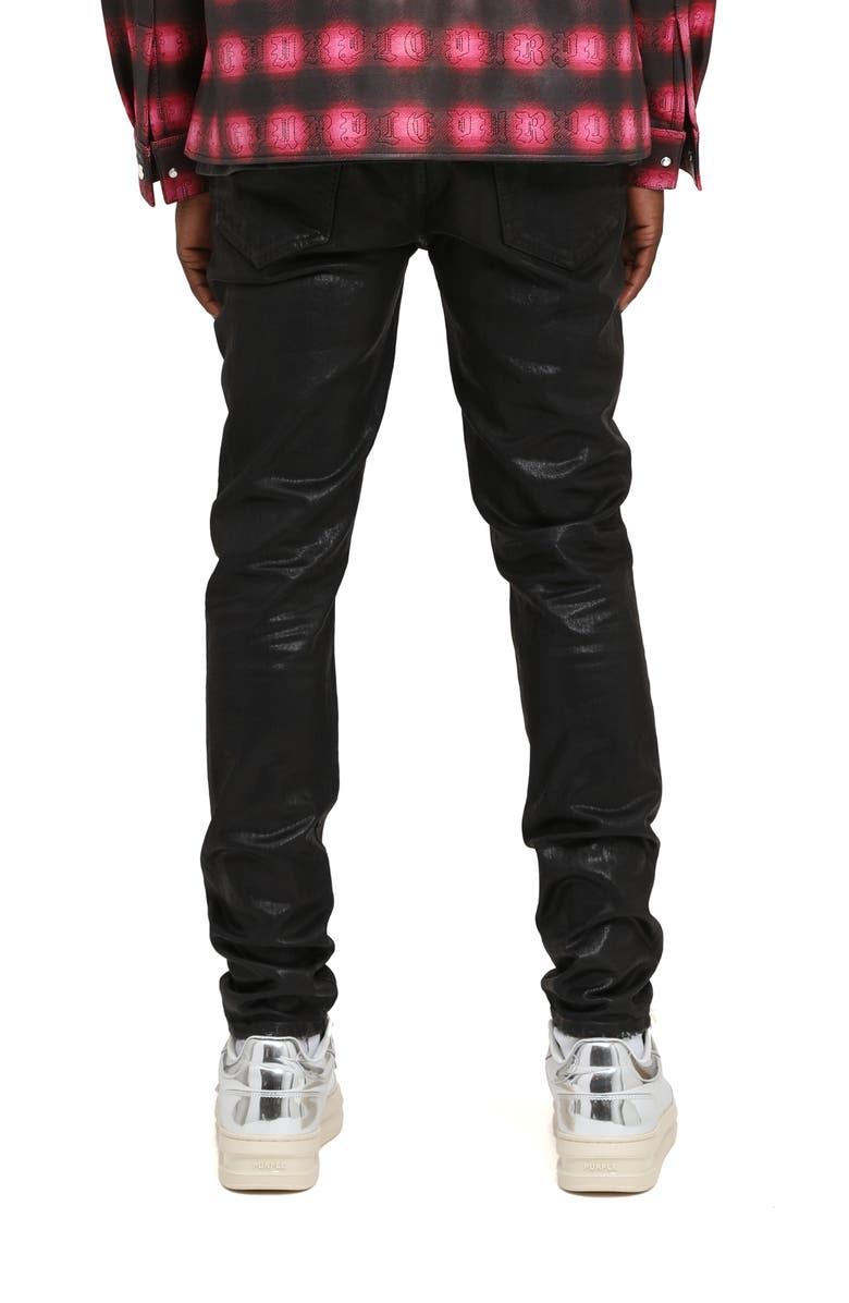 PURPLE BRAND Coated Indigo Skinny Fit Jeans, Alternate, color, Black