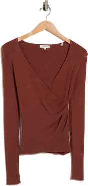 MAX STUDIO Faux Wrap Knit Sweater