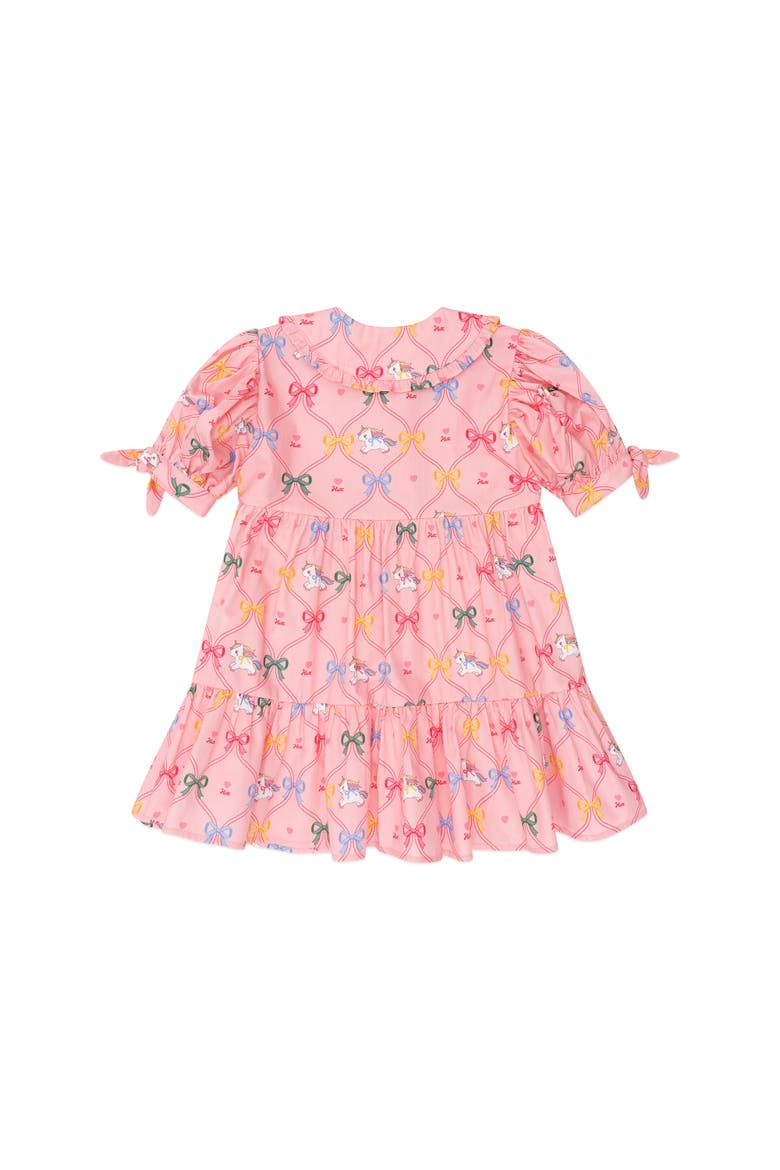 Unicorn Bow Puff Dress, Main, color, Dusty Pink