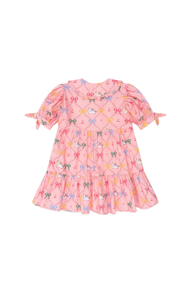 Huxbaby Unicorn Bow Puff Dress, Main, color, Dusty Pink