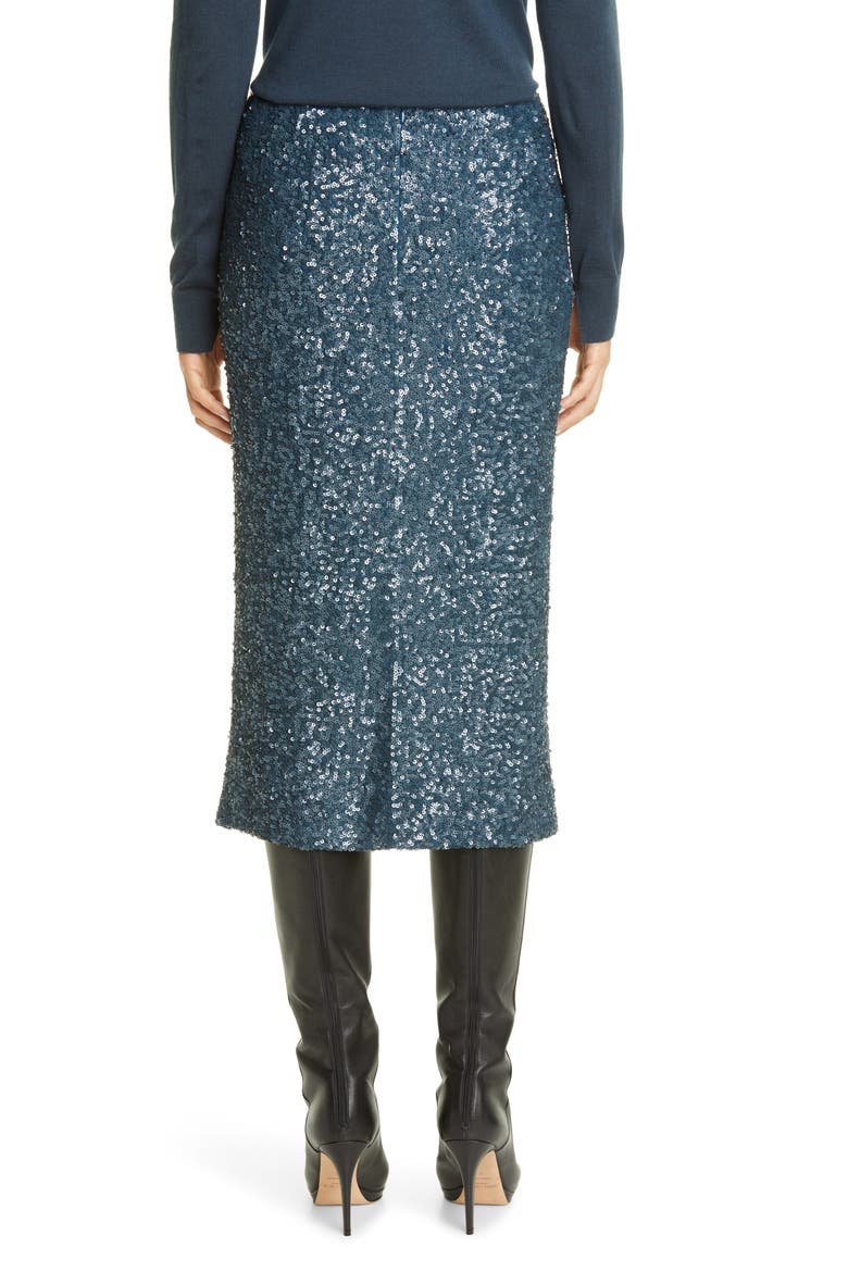 Casey Sequin Midi Skirt, Alternate, color, BLUE STORM