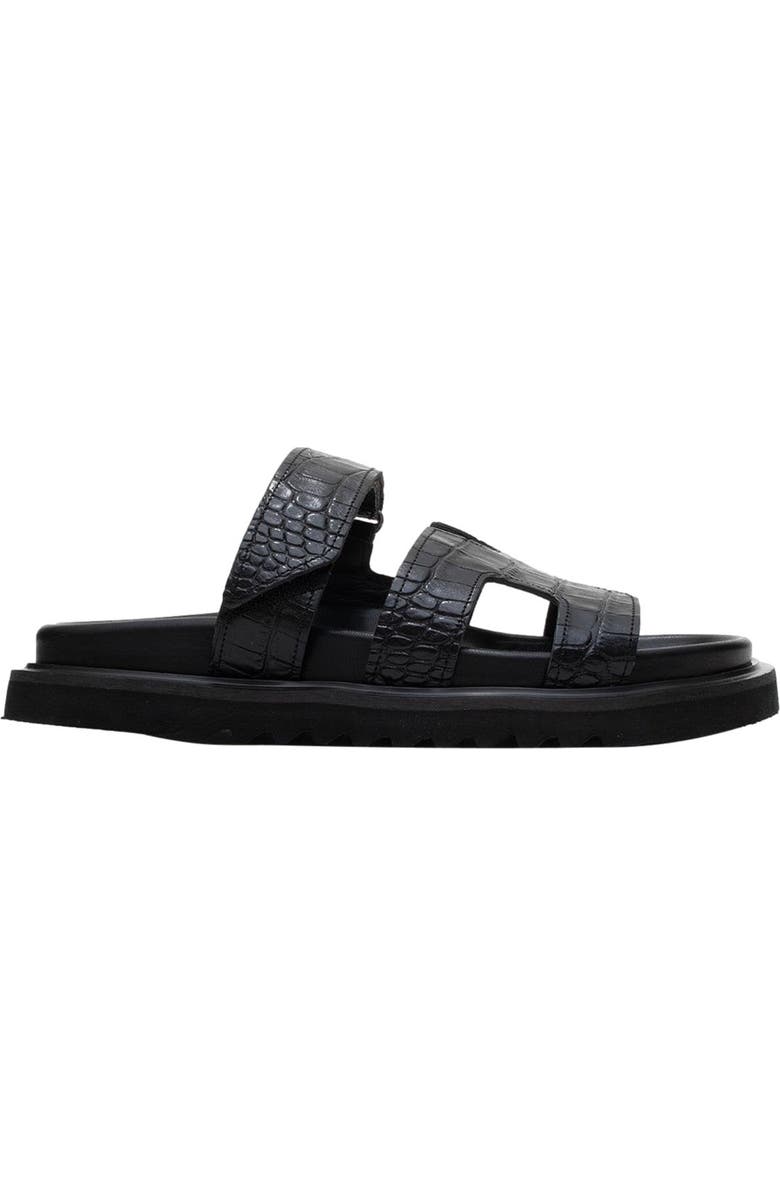 Forever & Always Shoes Loana Leather Slide Sandal, Alternate, color, Black Leather