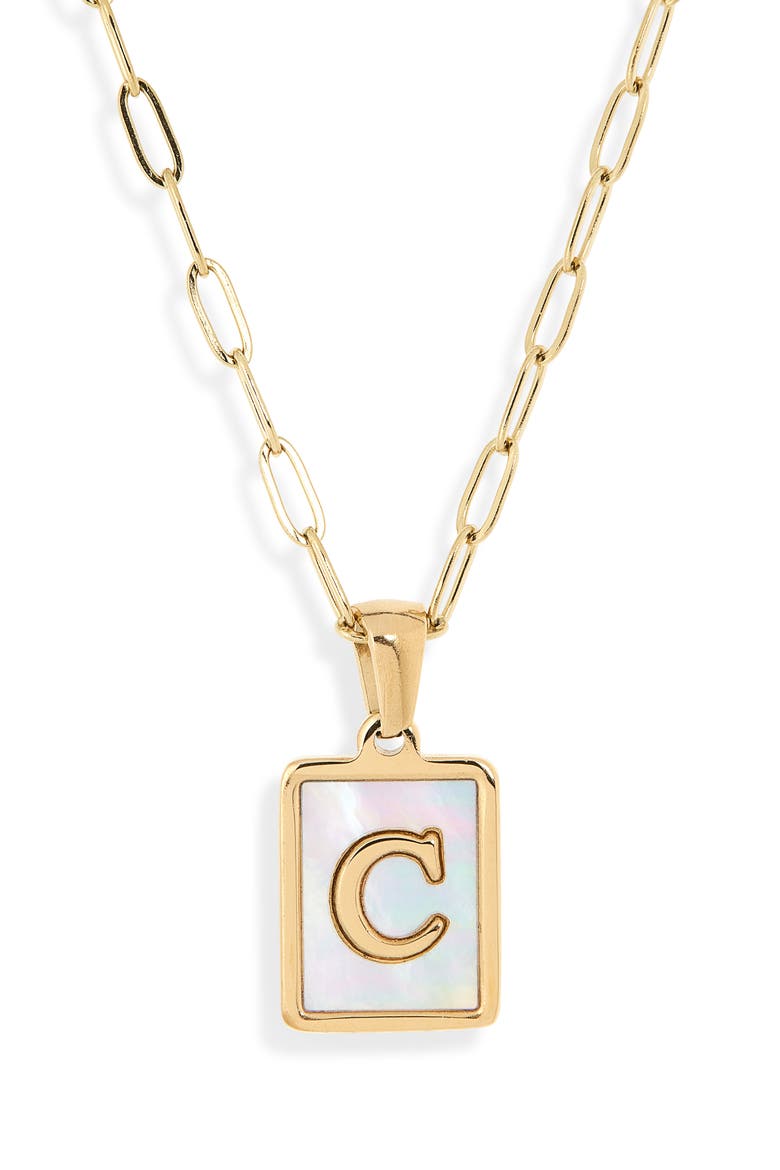 Ocean Drive Initial Pendant Necklace, Main, color, GOLD C