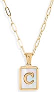 THE SIS KISS Ocean Drive Initial Pendant Necklace