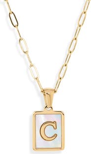 THE SIS KISS Ocean Drive Initial Pendant Necklace
