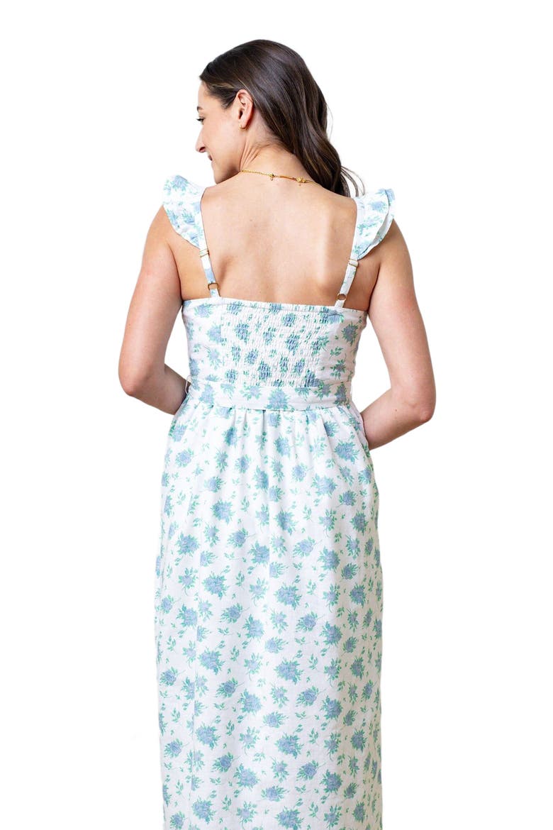 Women's Linen Flutter Party Dress, Alternate, color, Coastal Cottage Floral
