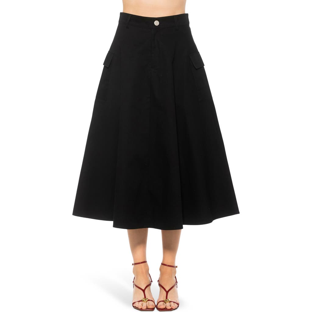 Alexia Admor Avery Cargo Midi Skirt In Black