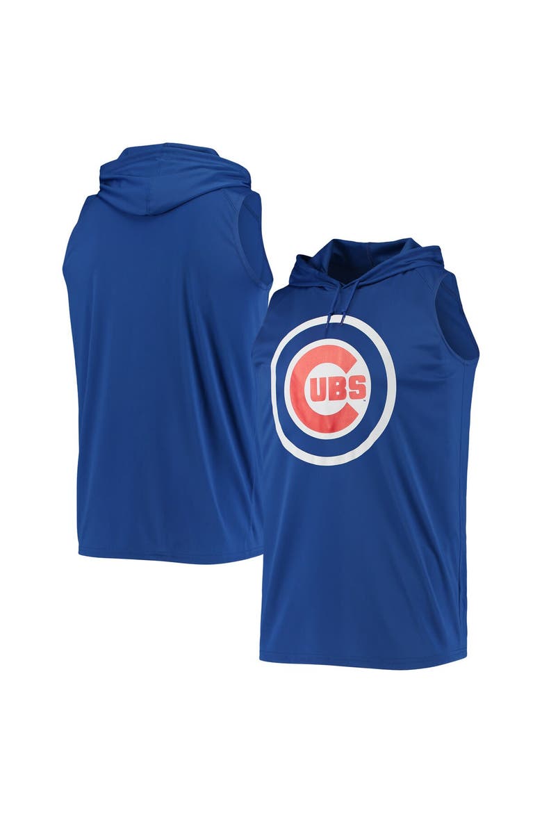Men's Stitches Royal Chicago Cubs Sleeveless Pullover Hoodie, Main, color, Royal