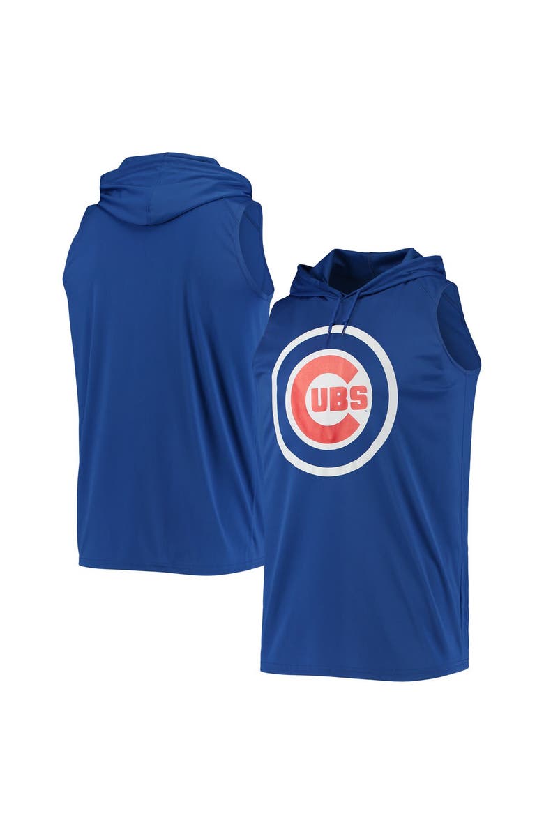 STITCHES Men's Stitches Royal Chicago Cubs Sleeveless Pullover Hoodie, Main, color,