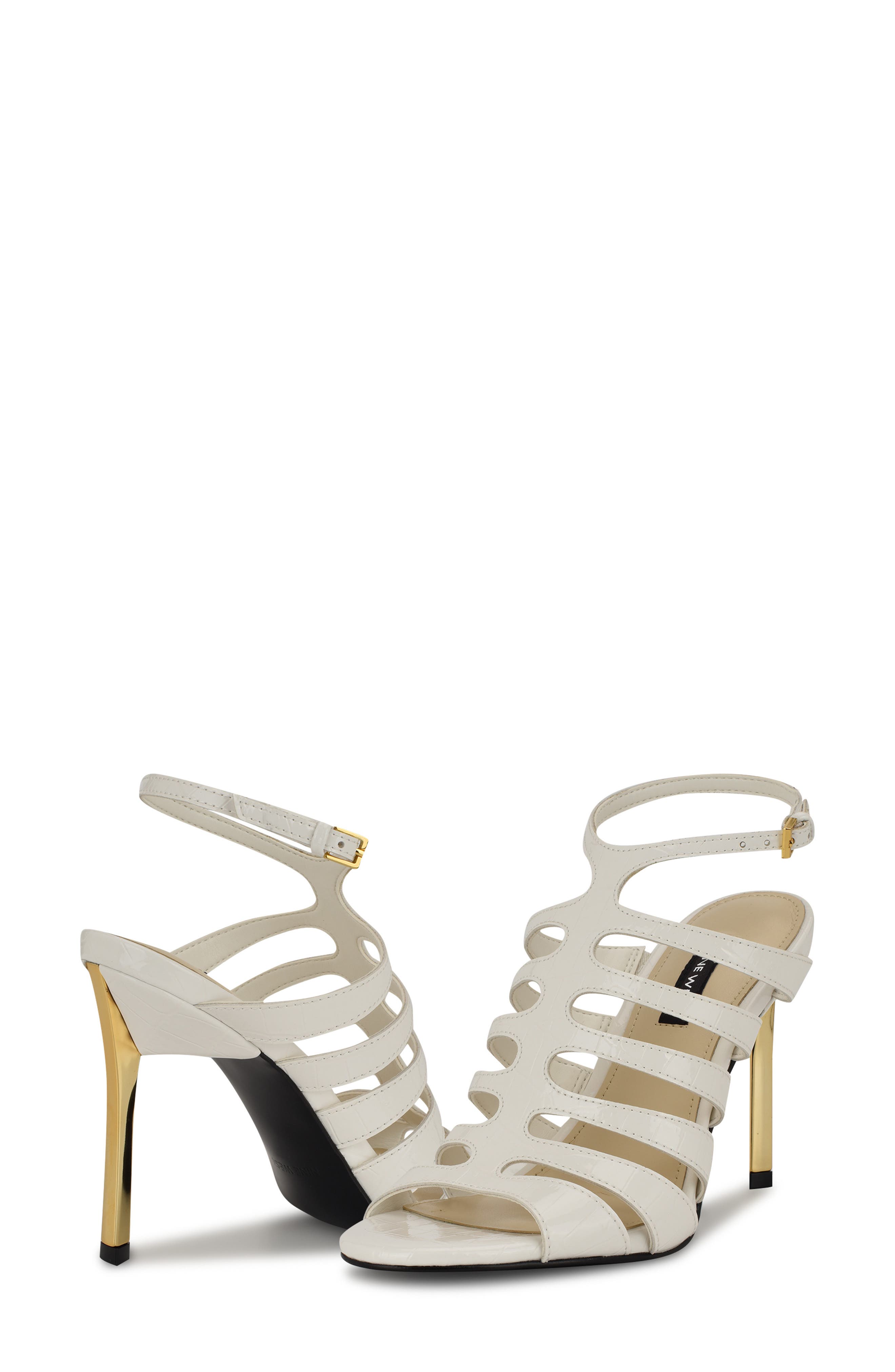 Saleen Strappy Sandal, Alternate, color, WHITE