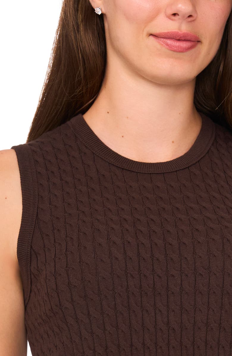 Halogen<sup>®</sup> Cable Stitch Cotton Sweater Tank, Alternate, color, Delicioso