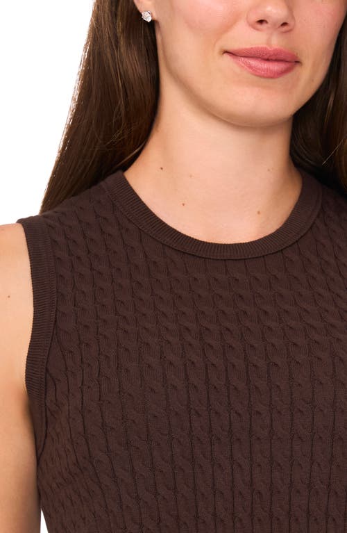 Halogen ® Cable Stitch Cotton Sweater Tank In Brown