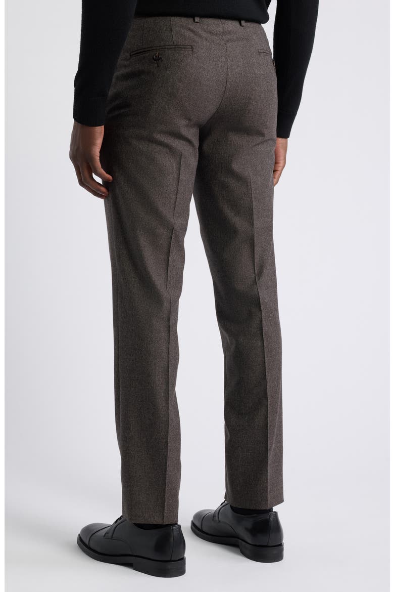 Patrick Flat Front Wool Blend Dress Pants, Alternate, color, DARK BROWN