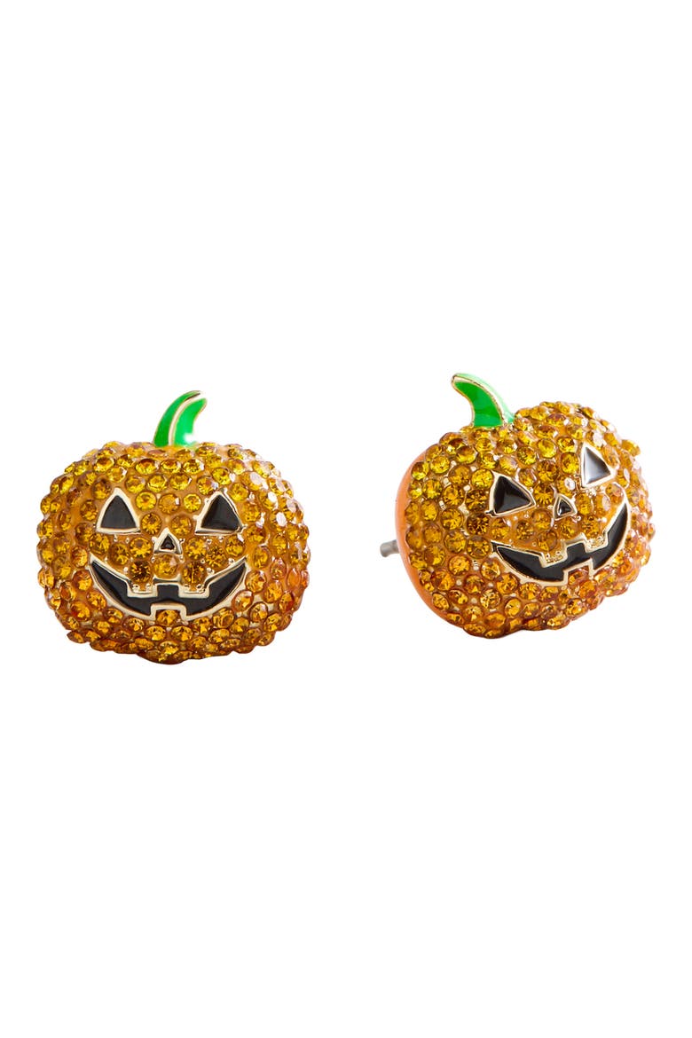Gourd Lucky Charm Pumpkin Stud Earrings, Main, color, ORANGE