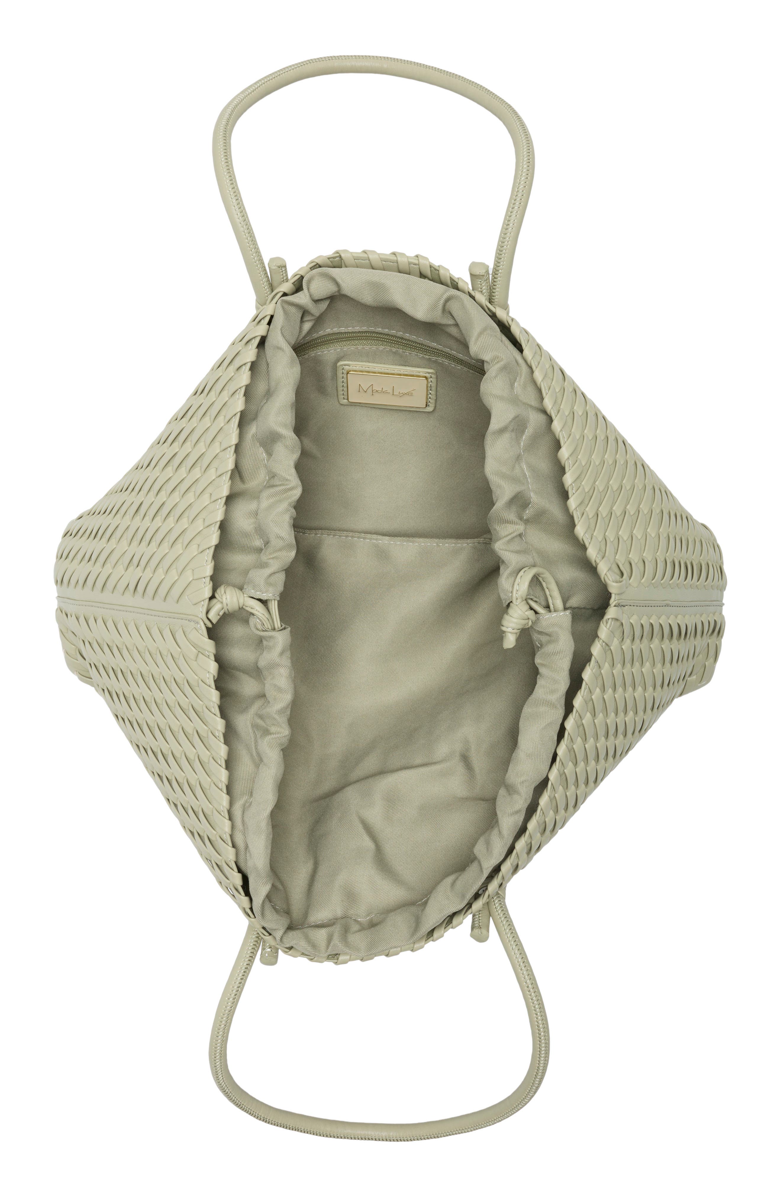 Woven Stitch Shoulder Bag, Alternate, color, SAGE