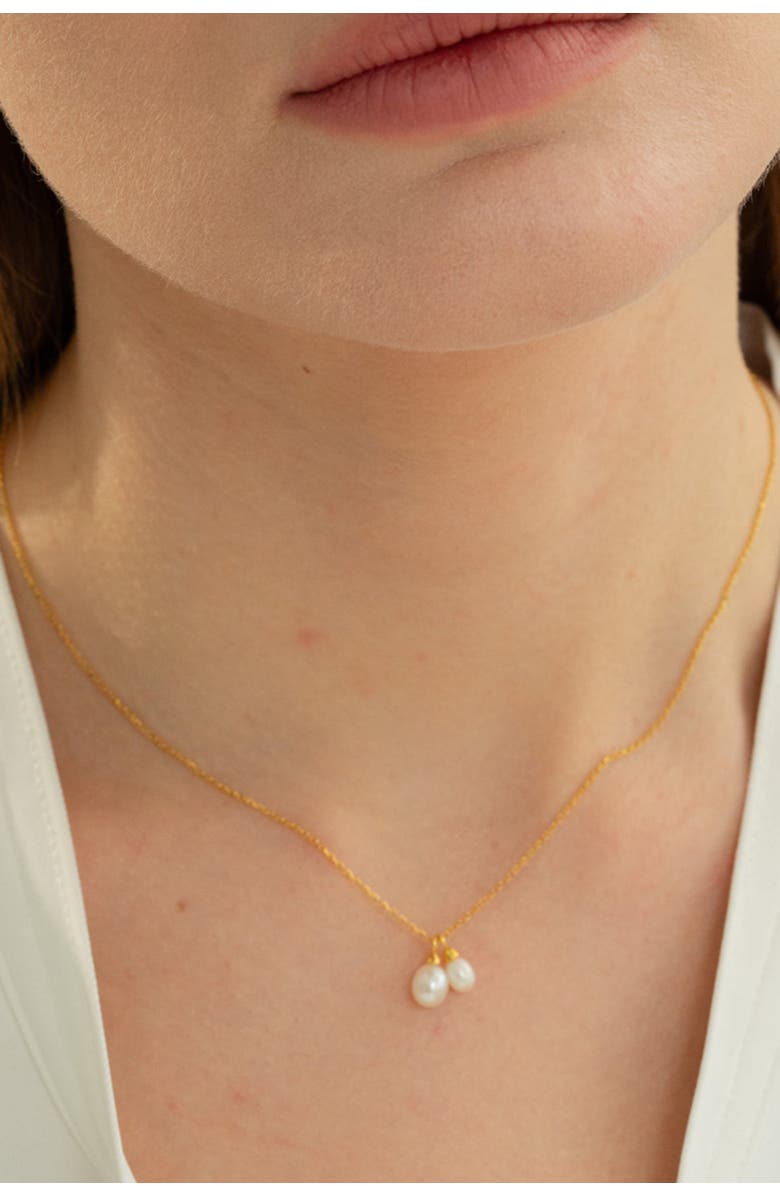 Bearfruit Jewelry 18k Gold Plated Sterling Silver Maisie Pearl Pendant Necklace Holiday Gift Idea, Alternate, color, Gold