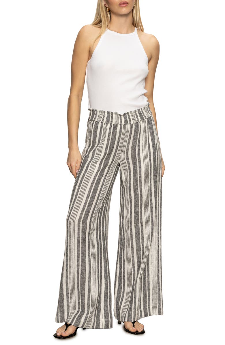 Sanctuary Palm Stripe Pull-on Cotton Pants, Alternate, color, Atlantic Stripe