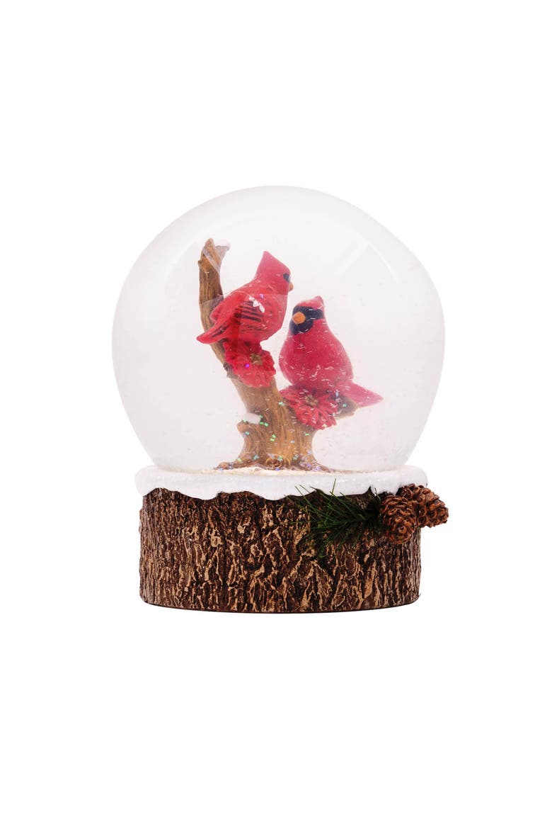 Cardinal Christmas Winter Water Globe, Alternate, color, Red