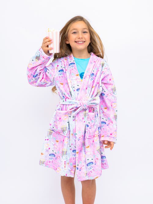 Preppy Goose Plush Sleepover Loungewear Robe In Pink