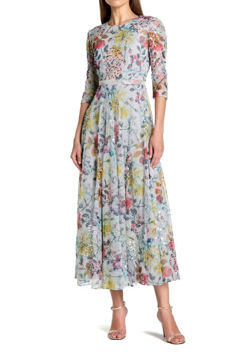 Beaded Short Sleeve Crew Neck Sheath Midi Dress