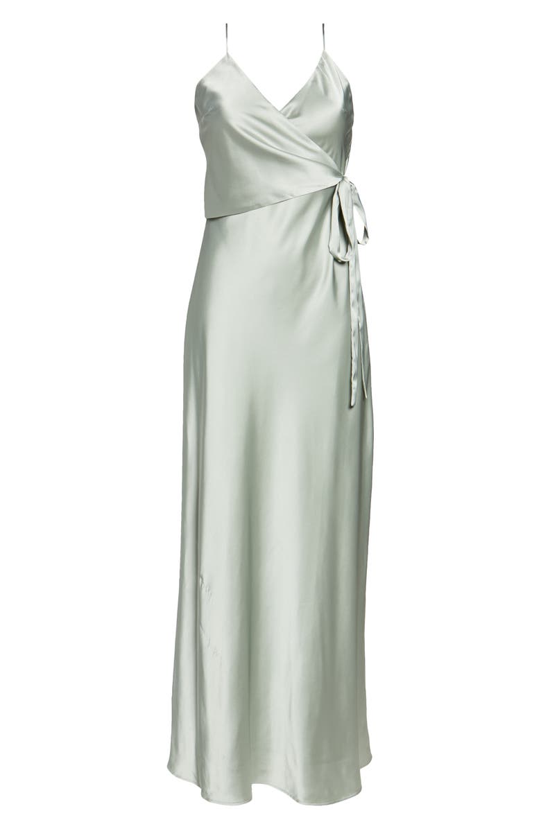 WAYF The Cooper Satin Faux Wrap Gown, Alternate, color, 