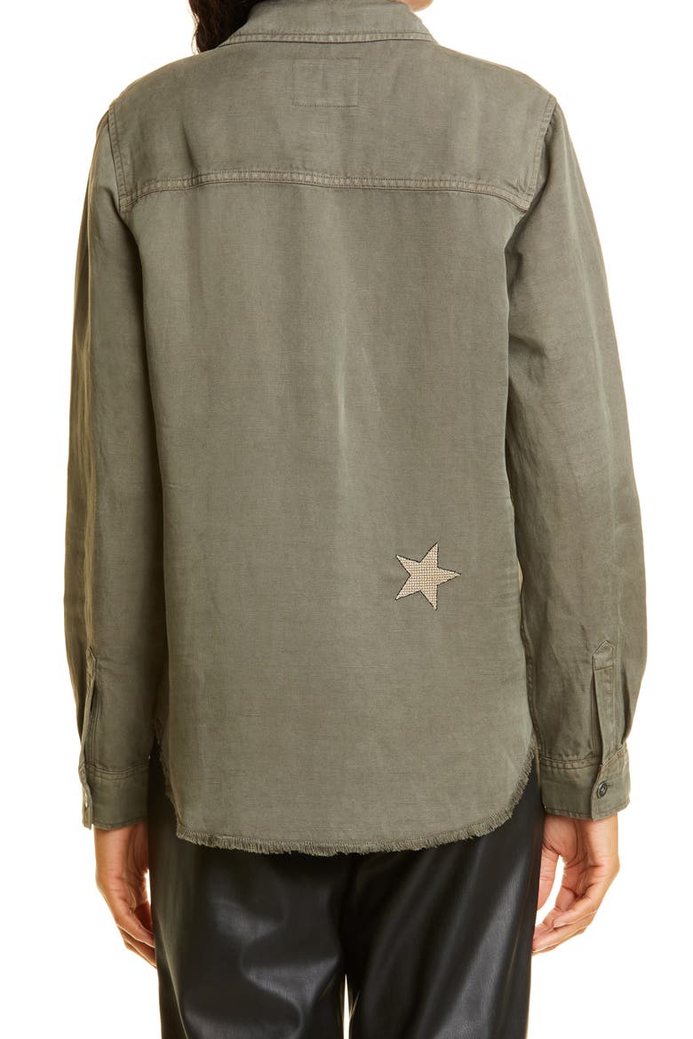 Loren Jacket, Alternate, color, OLIVE GOLD STAR EMBROIDERY
