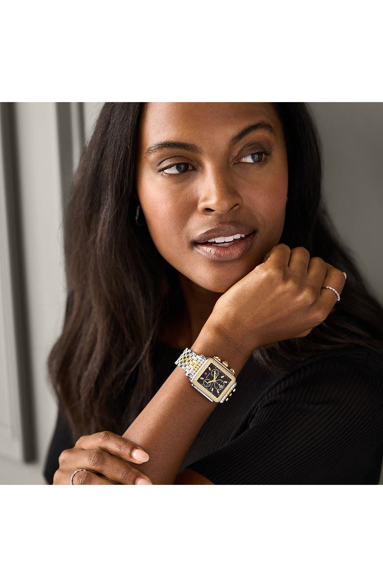 MICHELE Deco Diamond Chronograph Bracelet Watch, 35mm, Alternate, color,