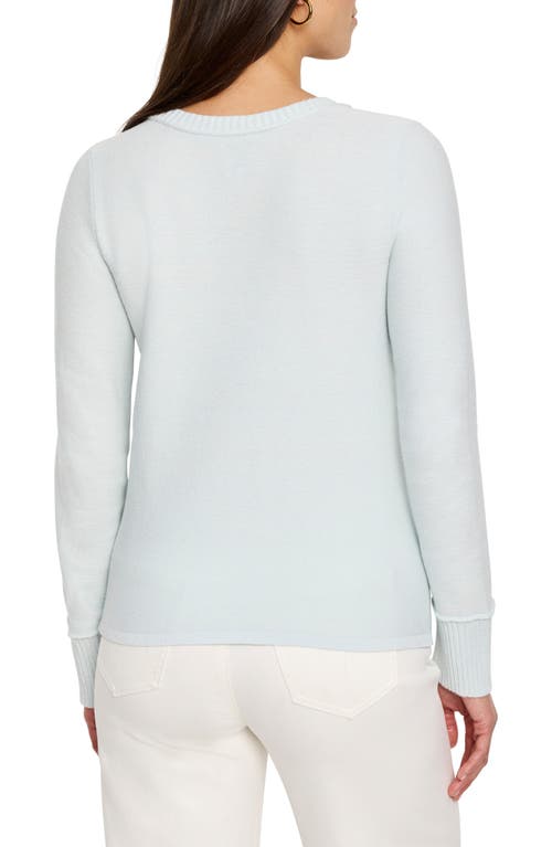 Nic + Zoe Nic+zoe Baby Garter Crewneck Sweater In Starlight