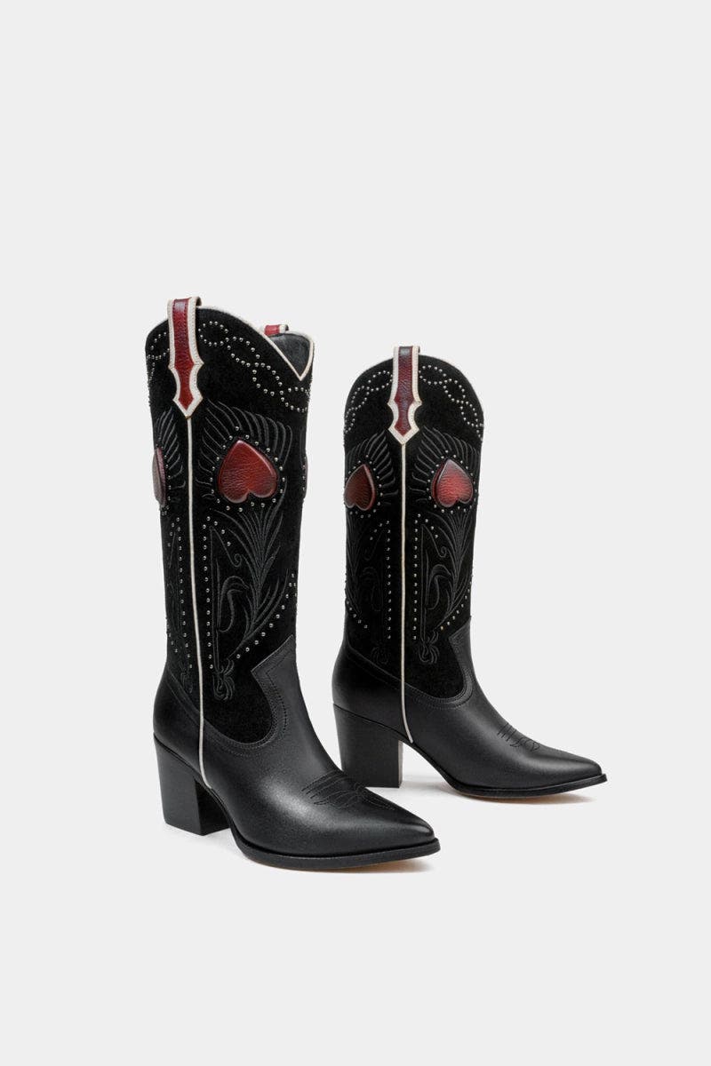 Women's Leather Boots Fiore, Alternate, color, Black