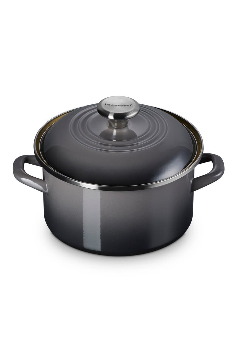 Enameled Stainless Steel Petite Stock Pot, Main, color, OYSTER