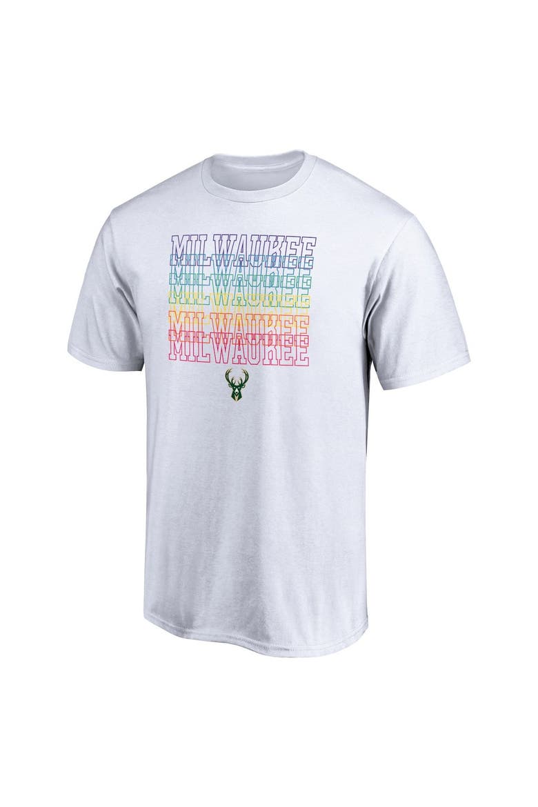 Men's Fanatics Branded White Milwaukee Bucks Team City Pride T-Shirt, Alternate, color, White