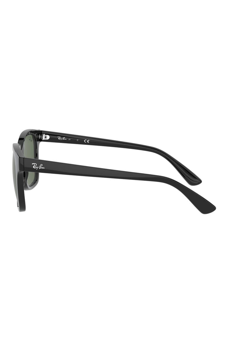 Junior Wayfarer 48mm Sunglasses, Alternate, color, SHINY BLACK/ DARK GREEN