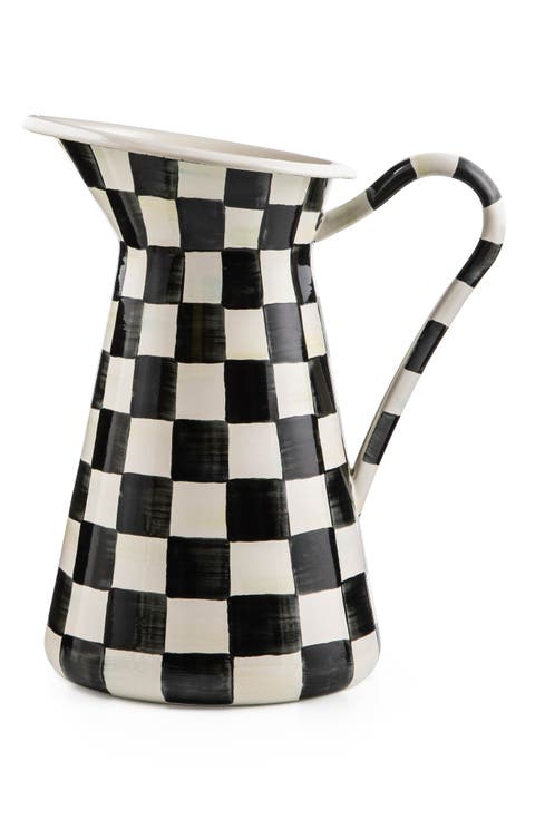 Courtly Check Large Enameled Steel Practical Pitcher