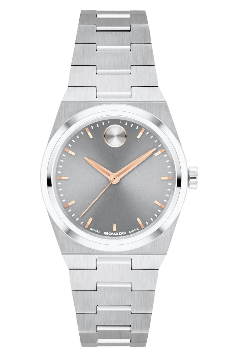 Mini Bold Quest Bracelet Watch, 28mm, Main, color, GOLD DIAL