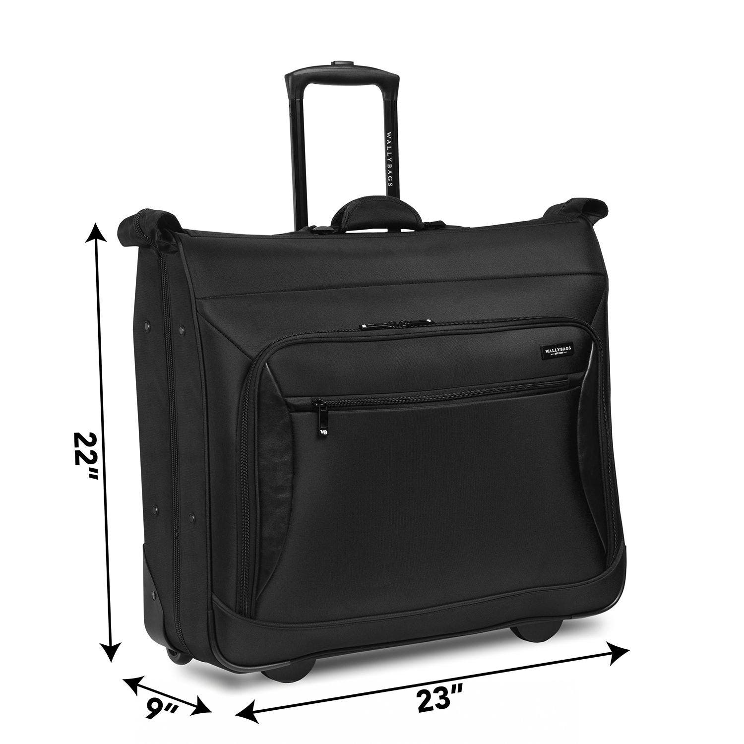 Wallybags 45" Premium Rolling Garment Bag with multiple pockets, Black, Alternate, color, Black