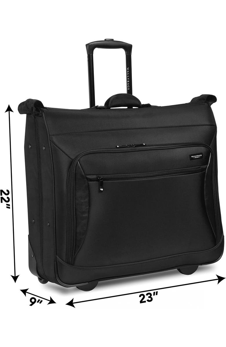 Wallybags 45" Premium Rolling Garment Bag with multiple pockets, Black, Alternate, color, Black