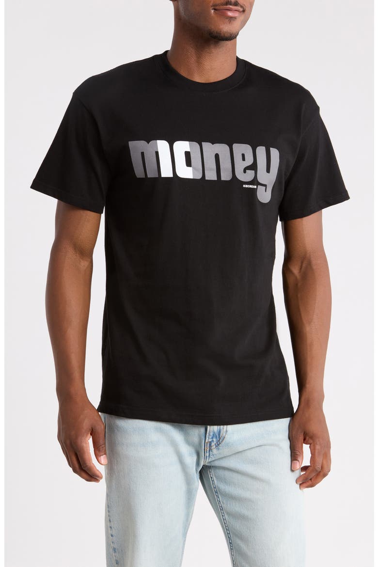 Money Graphic T-Shirt, Main, color, BLACK